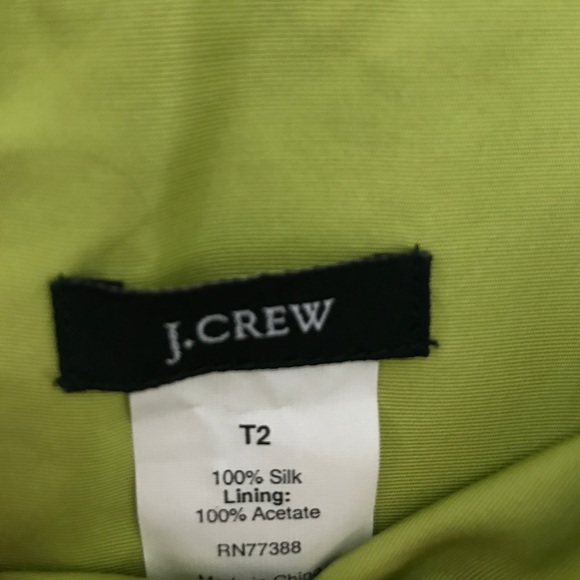 J Crew 100% Silk dress Lovely shade of lime green - Picture 4 of 7
